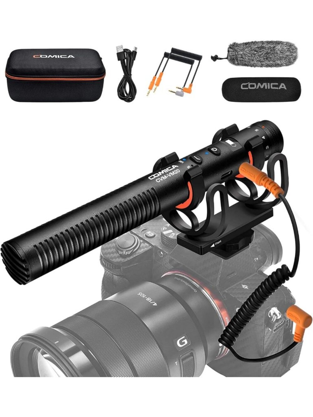 Super-Cardioid Shotgun Microphone with Shockmount & Windscreen for DSLR